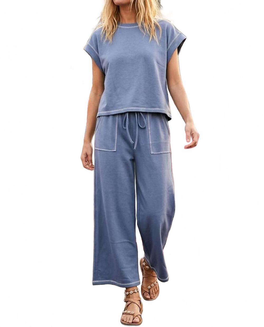 NEW SEWN AND SEEN scuba raw edge lounge set in blue